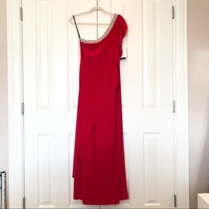 NWT - CACHET BEADED LONG RED DRESS